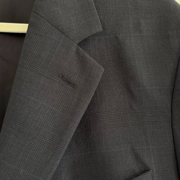 Brooks Brothers 346 Stretch Blazer Men’s 44R Navy Blue Suit Jacket Subtle Plaid - Picture 7 of 15